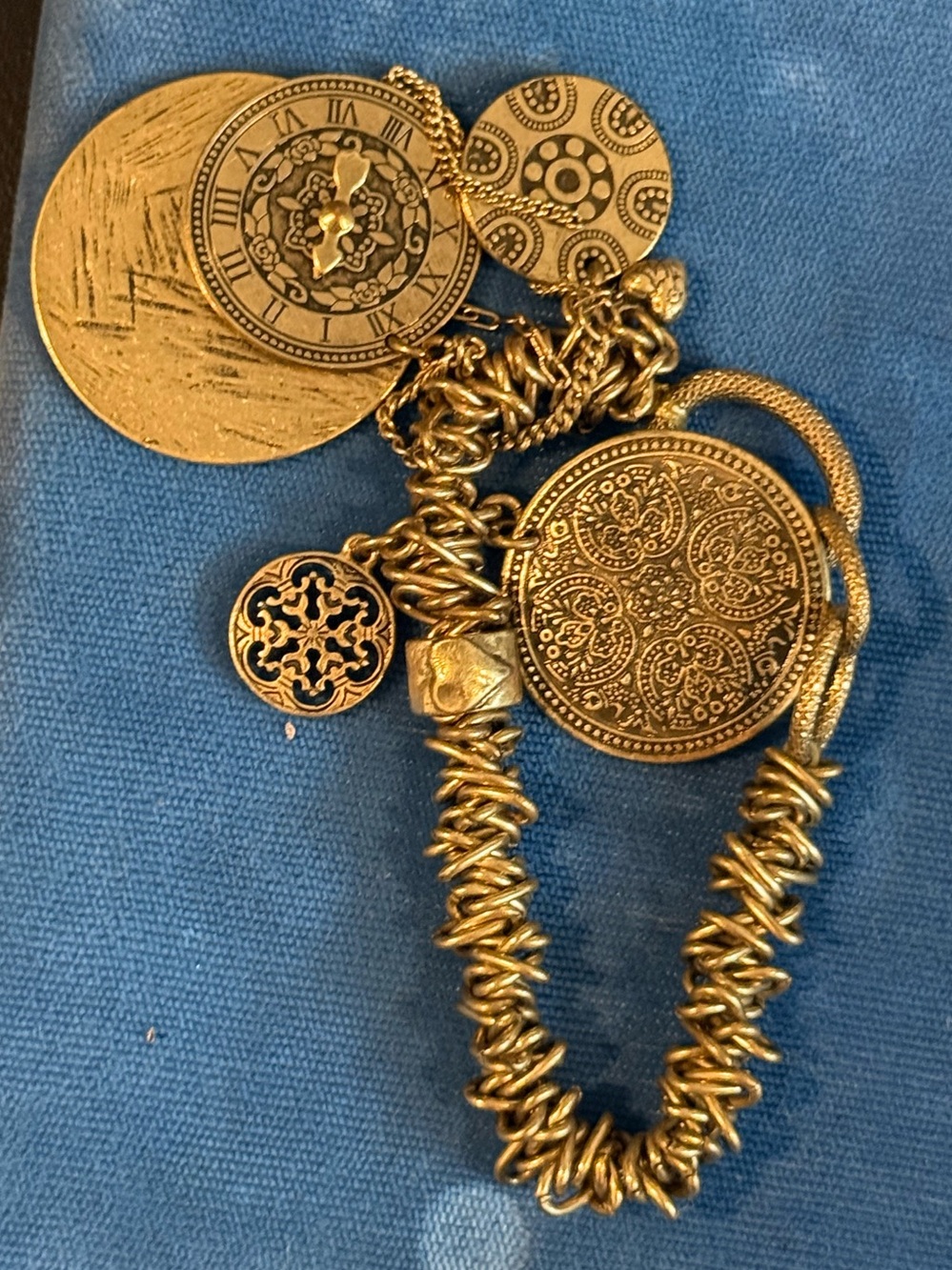 Gold-Tone Coin Charm Bracelet - Women Jewelry Bracelets